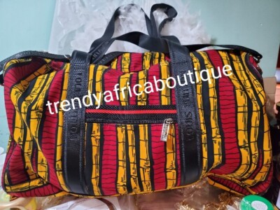 Quality Africa Wax print big duffle bag. 19'' L 8'' W 12'' deep.