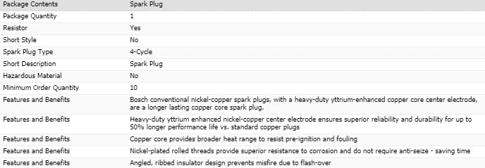 5 свечей зажигания Bosch медный сердечник для 2008-2009 VOLKSWAGEN RABBIT L5-2,5 л - Изображение 3 из 4