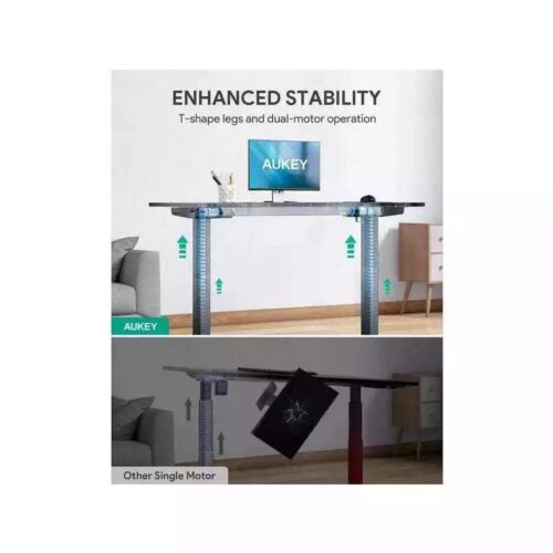 AUKEY Dual Motors Height-Adjustable Electric Standing Desk 48" x 24'', Black - Picture 5 of 7