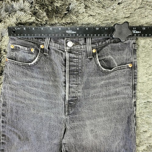 Jeans Levi's Premium Ribcage dritto alla caviglia donna 28 nero antracite Big E denim - Foto 6 di 22