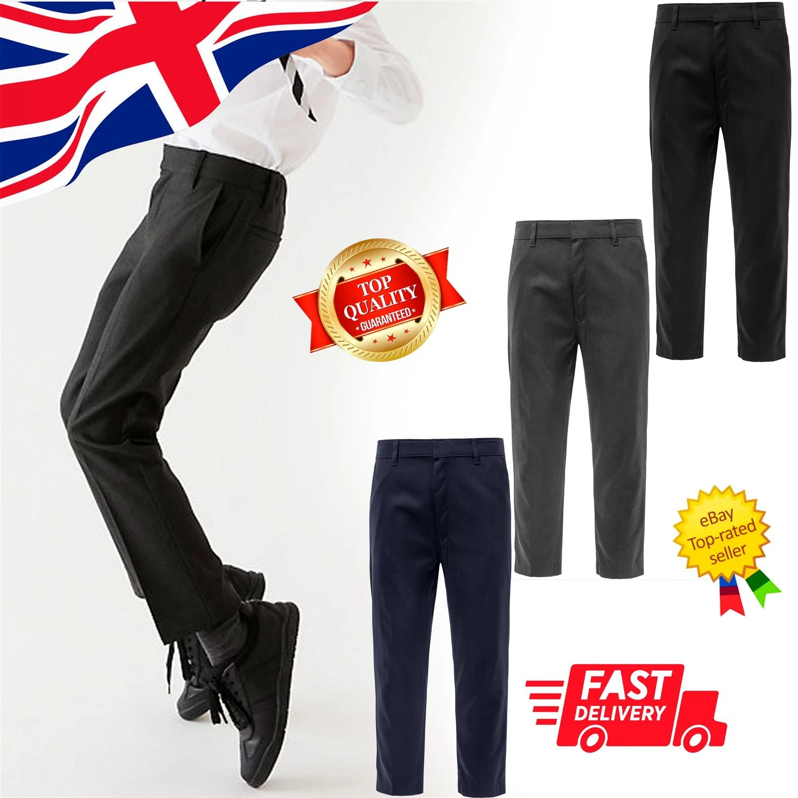 Boys/Men Sturdy Fit School Trousers Relaxed Waist Plus Size Regular Leg Sm/6xl
Opens in a new window