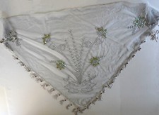 POWDER BLUE SARONG WITH BEAD SEQUINS FRINGE DETAIL