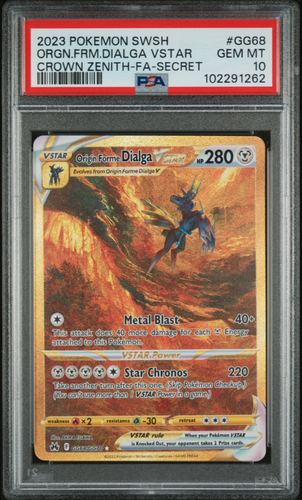 Origin Forme Dialga VStar Pokemon TCG Crown Zenith Secret Rare Gold GG68 PSA 10 - 第 1/2 張圖片