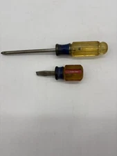 2 Vintage Craftsman Screwdrivers Phillips #2 & Vanadium Forged-WF 3.25" Flathead