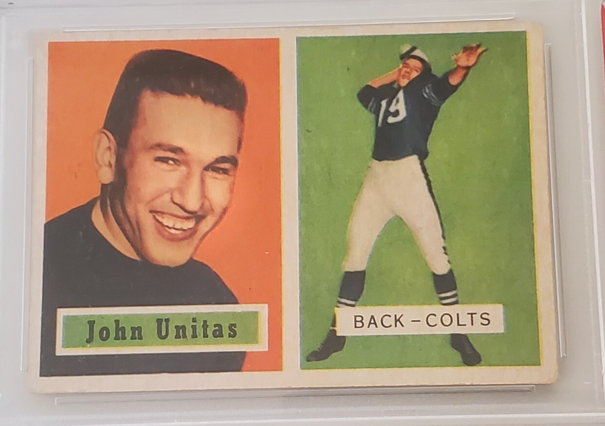 1957 Topps Johnny Unitas #138 PSA 3 Rookie Football Card view 4