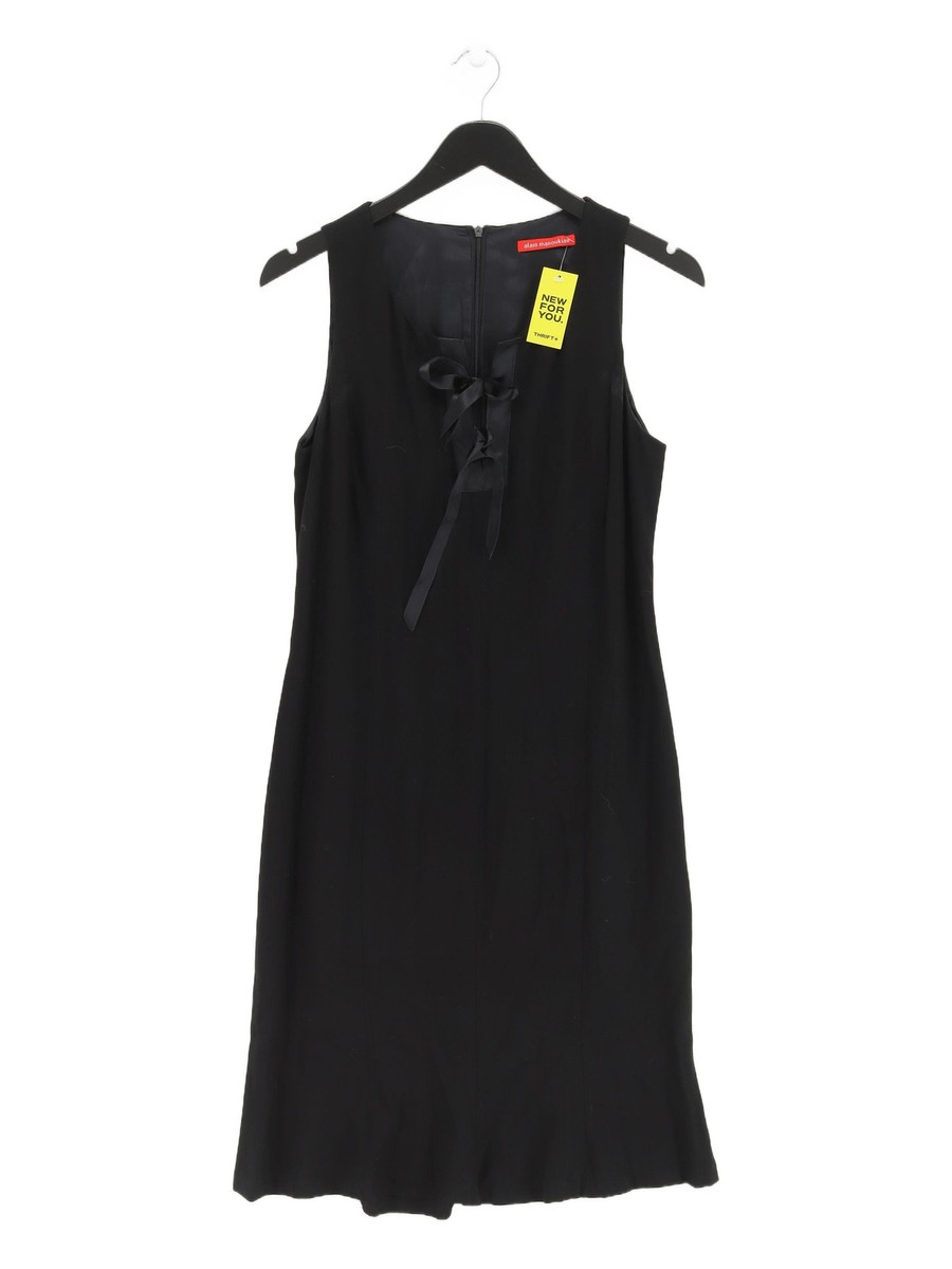 Alain Manoukian Women's Midi Dress UK 14 Black Viscose with