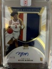 Miles McBride Rookie Patch Autograph Crown Royale Rookie Silhouettes Auto /25