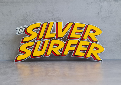 Plakette Logo The Silver Surfer Deko Wandbild Geek Gaming