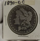 1890 CC US Morgan Silver Dollar $1 Key Date VG (Cleaned)