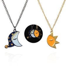 Halloween Friendship Necklaces - Freddy's Sun and Moon Couple Costume Pendant...
