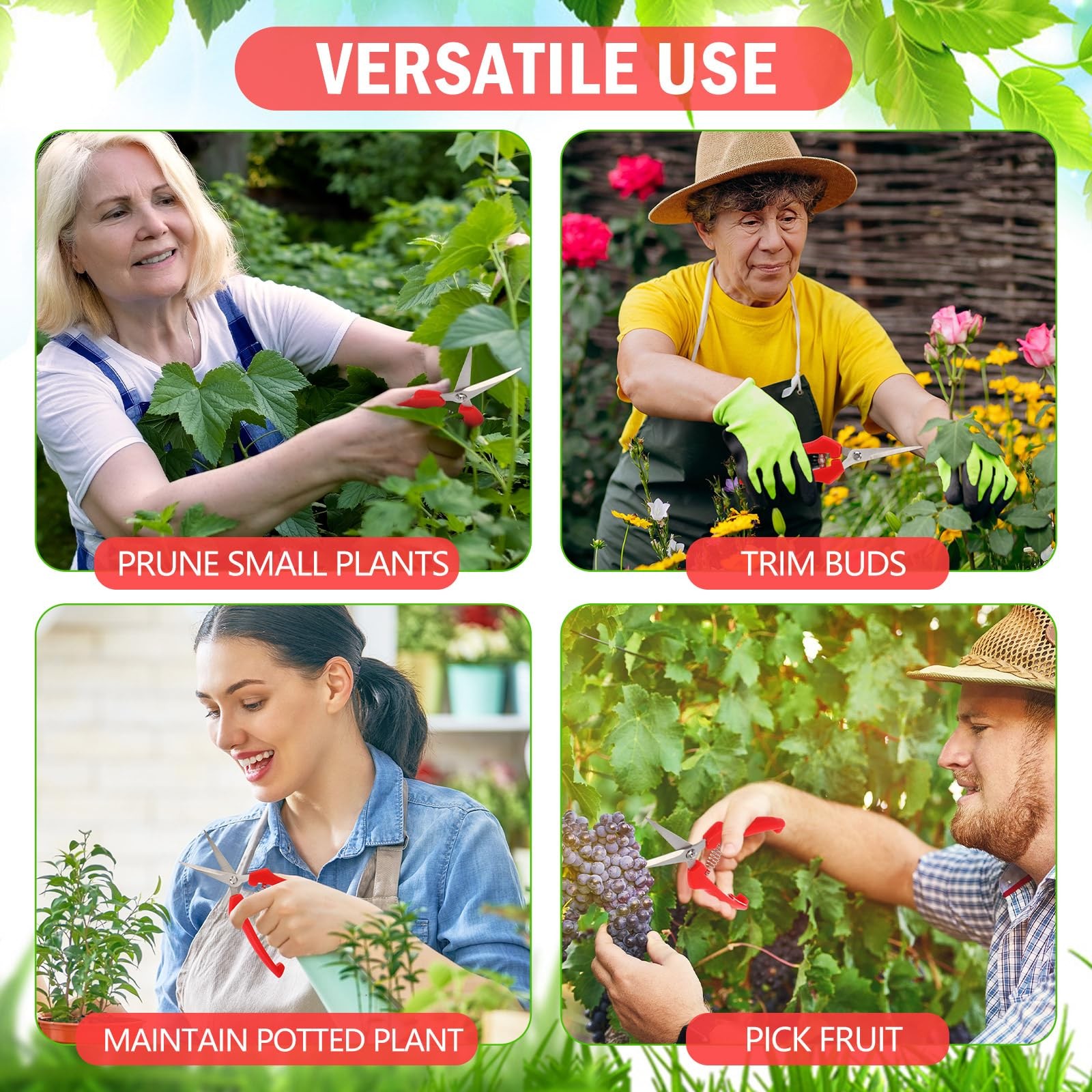 20 Pcs Bud Trimming Scissors Bulk 7.2 Inch Pruning Shears Garden Scissors for...