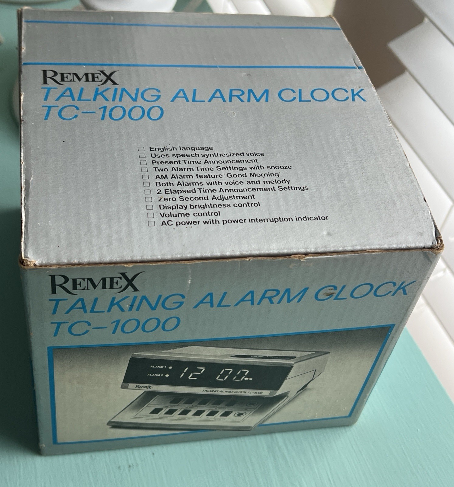 VINTAGE 1970'S REMEX TALKING ALARM CLOCK TC1000 RARE TC-1000 ORIGINAL BOX WORKS!