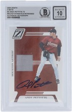 Andy Pettitte Houston Astros Signed 2005 Donruss Zenith #ZB-4 BAS 10 Card