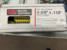 MF MASTER FASTENERS  2-3/8” X .113” Smooth Bright Nails 500 Ct.