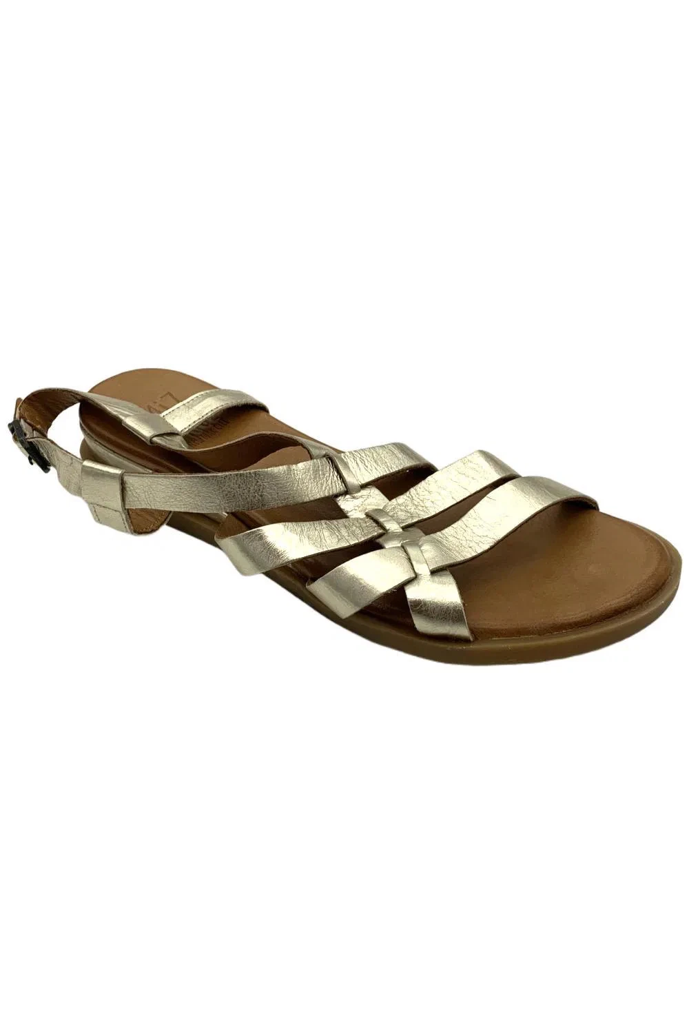Miz Mooz Women's Leather Woven Sandals Walkerr Gold