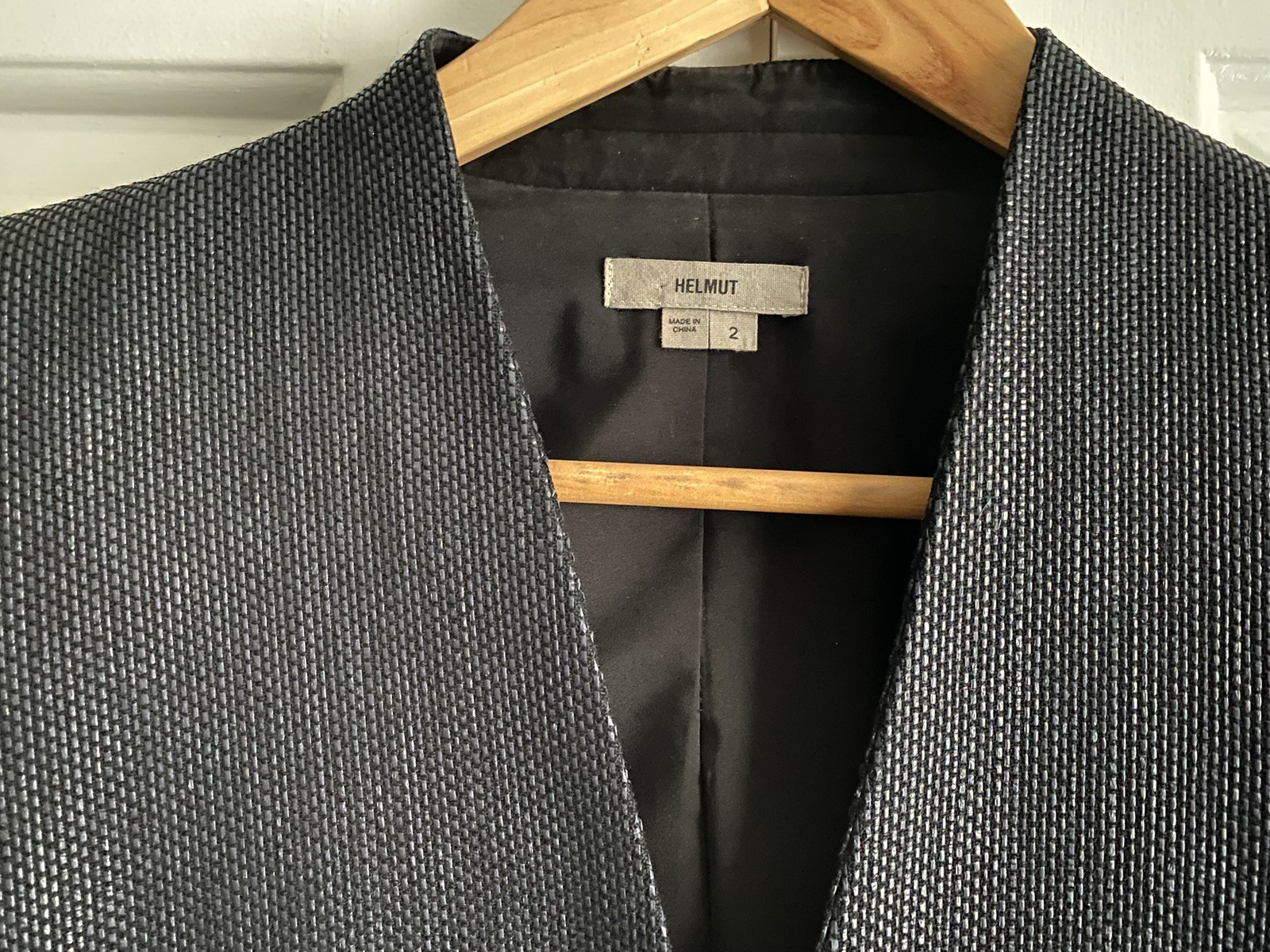 Helmut Lang Black Collarless Single Button Blazer… - image 2