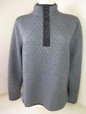 Marine Layer Pullover Women Medium Corbet Reversible Gray Quilted Mock Neck Snap