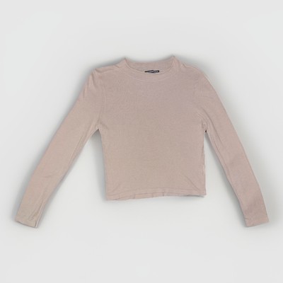 Brandy Melville Light Pink Long Sleeve Mock Neck Sweater Adult S