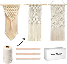 RQWZBCHX DIY Macrame Wall 25cm x 80cm, x 90cm, x 100cm, Multicolor