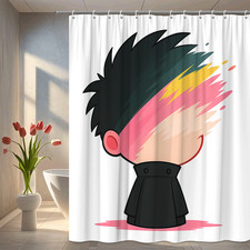Colorful Cartoon Shower Curtain for Kids - Fun Design