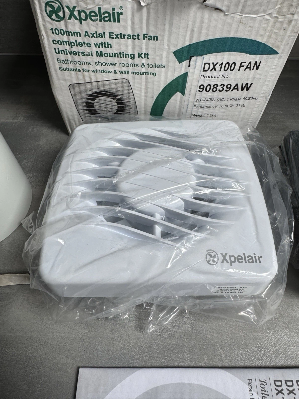 Xpelair 100mm Axial Extract Fan With Universal Mounting Kit DX100 90839AW New 7