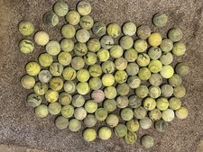 Lot of 100 Used Tennis Balls - Various brands, dirty. Dog toy. Practice balls