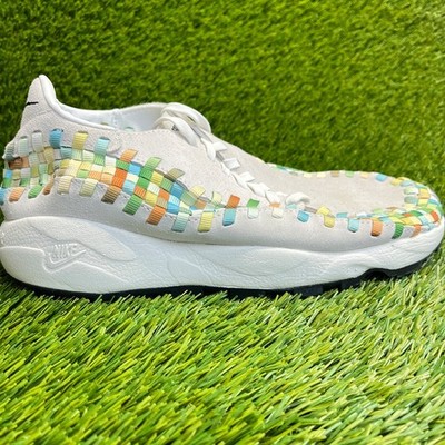 Nike Air Footscape Woven Rainbow Womens Size 10 White Athletic Shoes Sneakers