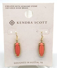 Kendra Scott Eva Magnesite 14K Gold Over Brass Drop Earrings - Coral Magnesite