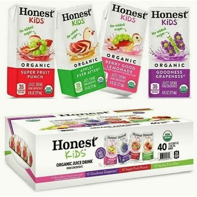 Honest Kids, Organic Juice Drink, Variety Pack, 6 fl oz - 40 Pack