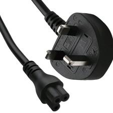 C5 UK 3 PRONG CLOVER POWER LEAD CORD CABLE for Laptop & PC 