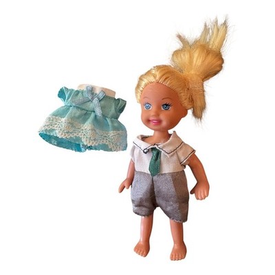 Brooklyn Lollipop Mini Doll Blonde Blue Eyes with School Outfit & Blue Dress