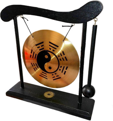 Yin-Yang-Gong Zen-Dekoration Holz Kupfer Asiatisches Deko-Objekt Geschenkidee