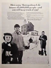 1965 Metropolitan Life Insurance Print Ad - Great Captain Island Lighthouse 