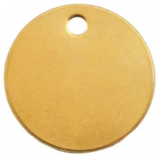 C.H. Hanson 41822 Blank Tag, Brass, 1 In H X 1 In W, 1 In Dia., Brass, Round,
