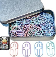 60PCS Cross Shaped Paper Clips Bookmark, Cute Paper Clips