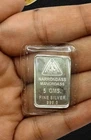Rectangle Silver Bullion Bar 5 Grams Seal FINE 999 Purity Narrondass Manordas