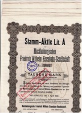 Zestaw 6 mecklenburgische Friedrich Wilhelm Bahn-Ges., Neustrelitz 1922, 1000