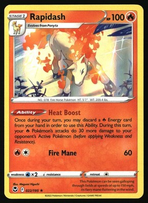 Rapidash 022/195 SWSH12: Silver Tempest - Holo NM