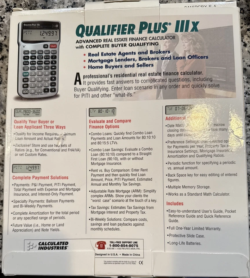 Qualifier Plus IIIx Real Estate Finance Calculator NIB Missing 1 Free Proj Call - Image 3 of 4