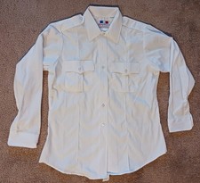 Ladies Poly/Cotton L/S Shirt, Flying Cross, Sewn-In Creases, White, 126R5400