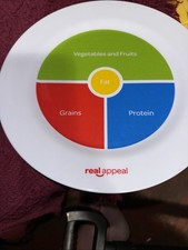 REAL APPEAL PORTION PLATE weight control loss healthy eating melamine 10" dinner