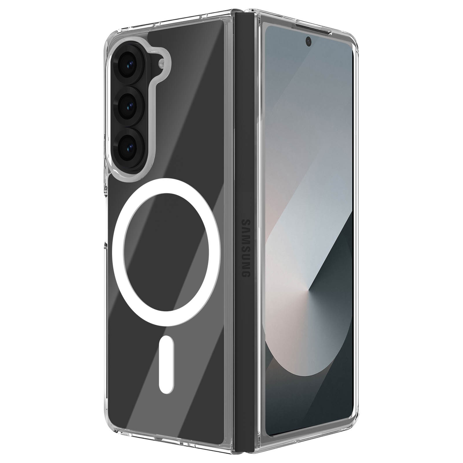 Coque Galaxy Z Fold6 Avizar rigide noire avec bords souples antichoc