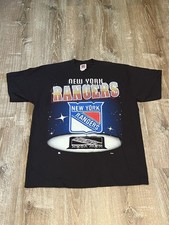 Vtg New York Rangers Tee Shirt Sz Large NHL Single Stitch Graphic Team Rated USA