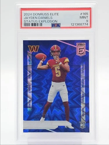 JAYDEN DANIELS 2024 DONRUSS ELITE STATUS EXPLOSION ROOKIE RC /875 PSA 9 Q3916