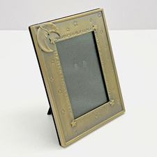 Vtg 1997 Burnes Moon Stars Nursery Brass Tone Metal Picture Frame