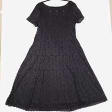 RN Studio by Ronni Nicole Black Floral Lace A-Line Midi Dress Size 14 Boho Goth