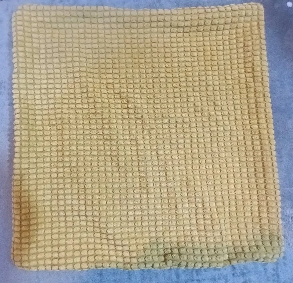 4 X Ikea GULLKLOCKA Cushion Cover Mustard Yellow Gold 50x50cm Flocked Bobble - Image 2 of 3