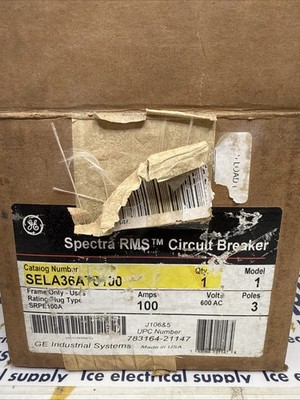 General Electric CAT NO:SELA36AT0100 100A 3P Circuit Breaker