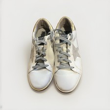 Golden Goose Super-Star White  Metallic Gold Sneakers