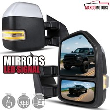 Fits 1999-2016 Ford F250 F350 Tow Mirrors Power Heated Chromeled Signal Lamp Fits 1999-2016 Ford F250 F350 Tow Mirrors Power Heated Chromeled Signal Lamp